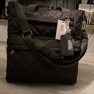 Steve Madden BTeam Quilted Tote Bag- Black